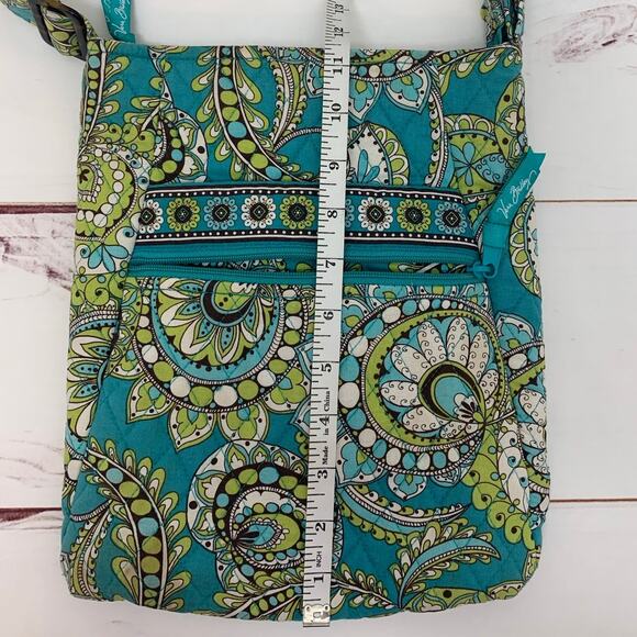 Vera Bradley Crossbody Bag Peacock Pattern Retired 2007 Hipster Teal Green Purse - Picture 16 of 16
